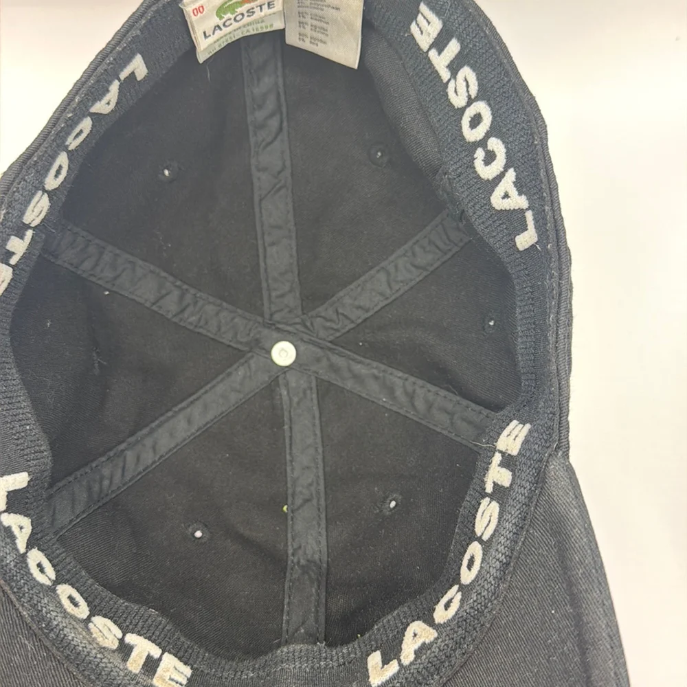 Lacoste Big Croc Gabardine Cotton Baseball Cap Hat Black Green RK4711 Size 00